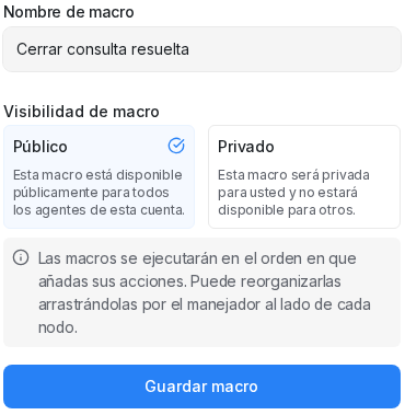 Visibilidad Público seleccionada