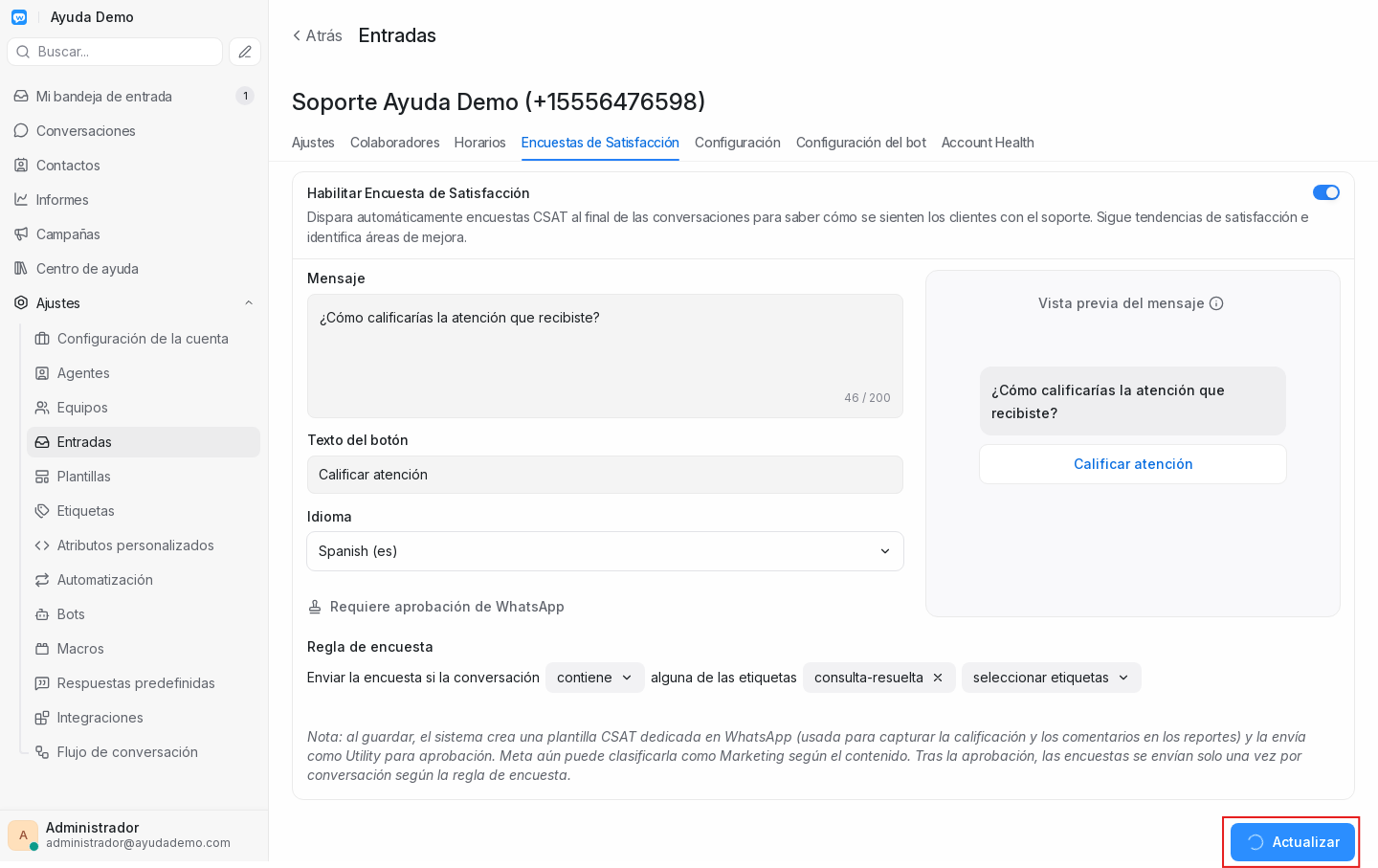 Diálogo para crear nueva plantilla tras editar