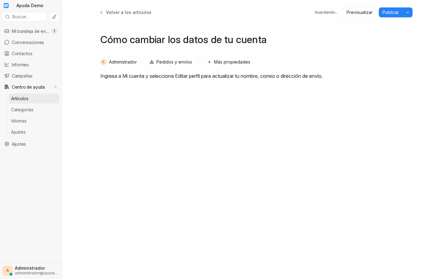 Artículo en borrador