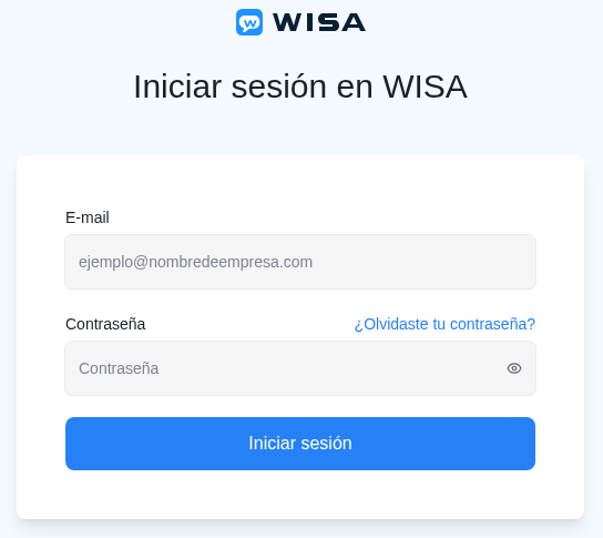 Pantalla de inicio de sesión
