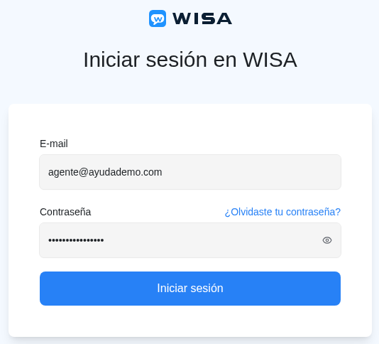 Formulario de inicio de sesión