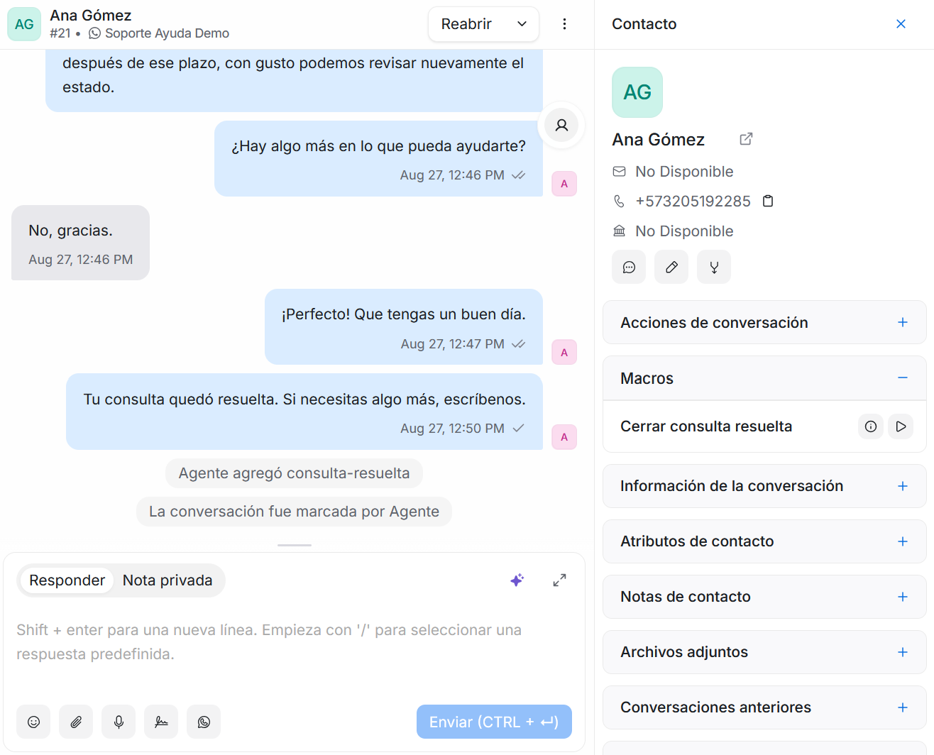Después de ejecutar el macro
