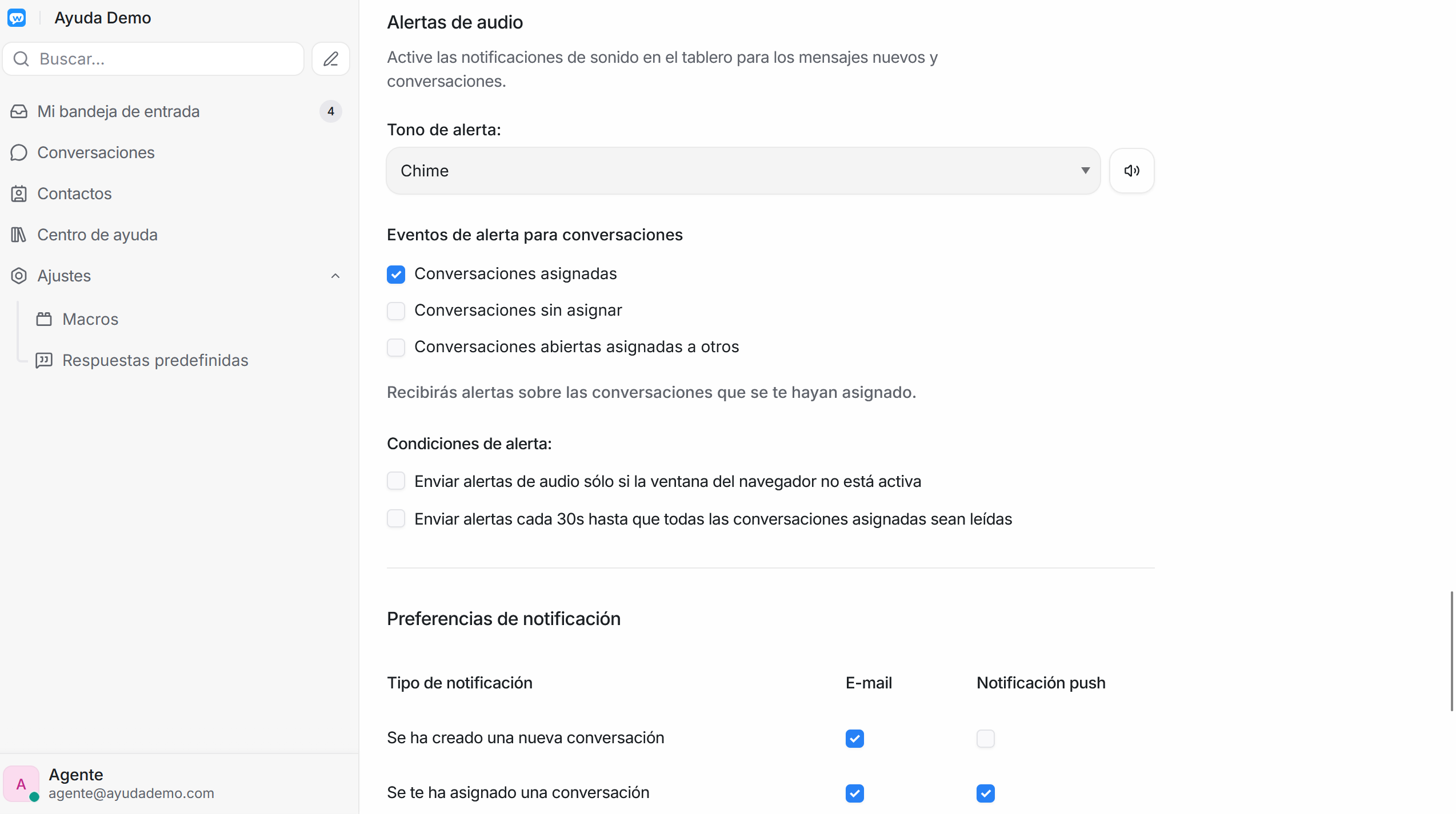 Pantalla de notificaciones