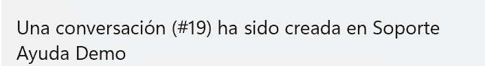 Notificación de escritorio de una conversación nueva
