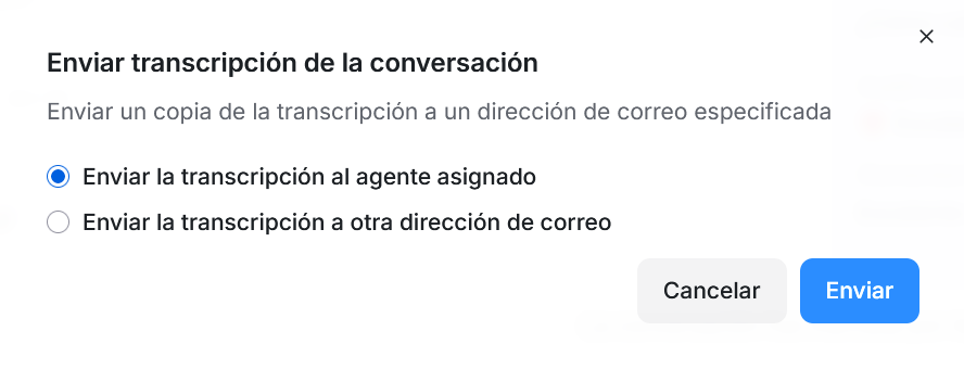 Opción agente asignado seleccionada
